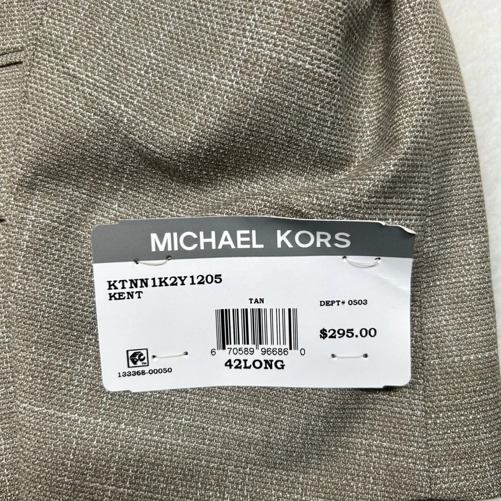 Michael Kors Kent Tan Sport Coat‎ Mens 42L 42 Classic-Fit $295 NEW